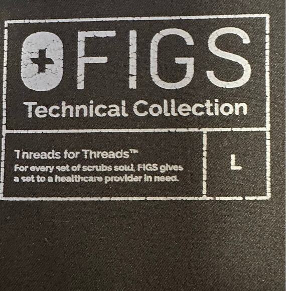 Figs Technical Collection Black Casma Two Pocket Scrub Top Size L - Picture 6 of 10